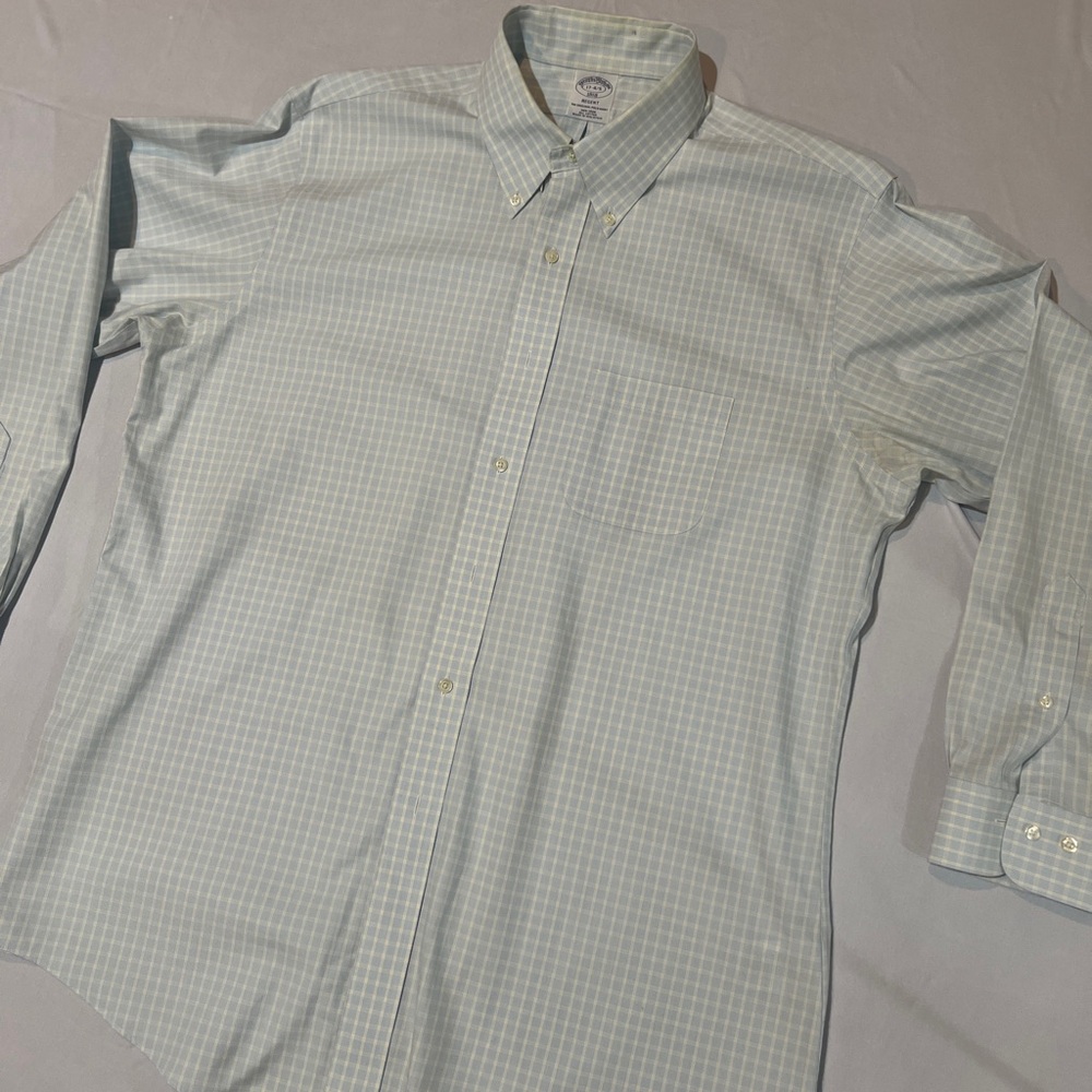 Men's Brooks Brothers Regent Fit Light Blue Checkered Shirt